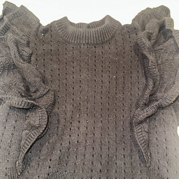 Knit  Sweater top with Ruffle Sleeves - Picture 4 of 5